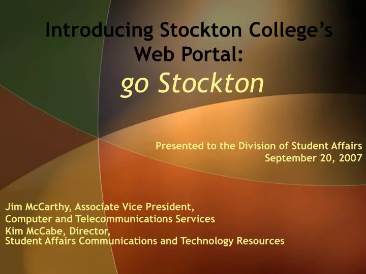introducing stockton college s web portal go stockton n.
