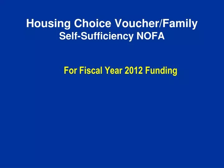 housing choice voucher family self sufficiency nofa n.