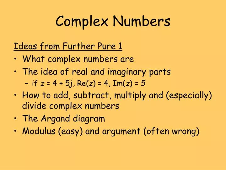 PPT - Complex Numbers PowerPoint Presentation, free download - ID:668392