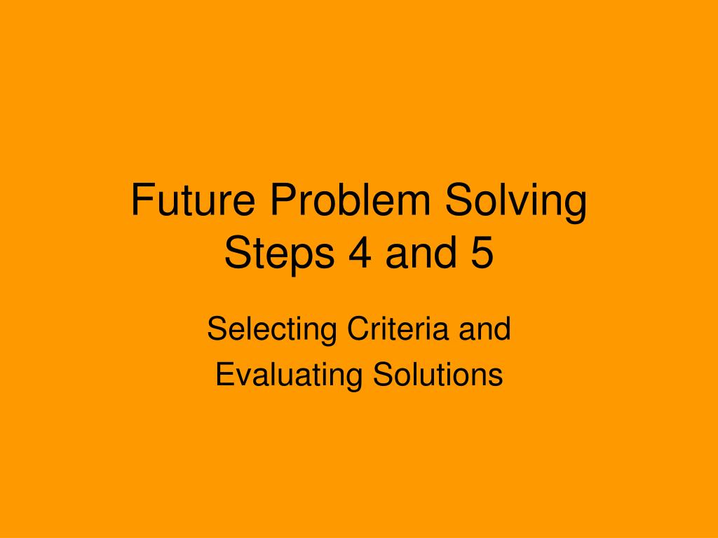 future problem solving category list