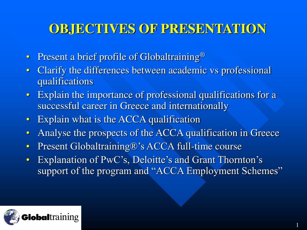 define objective presentation