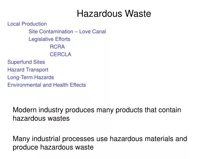 hazardous waste n.