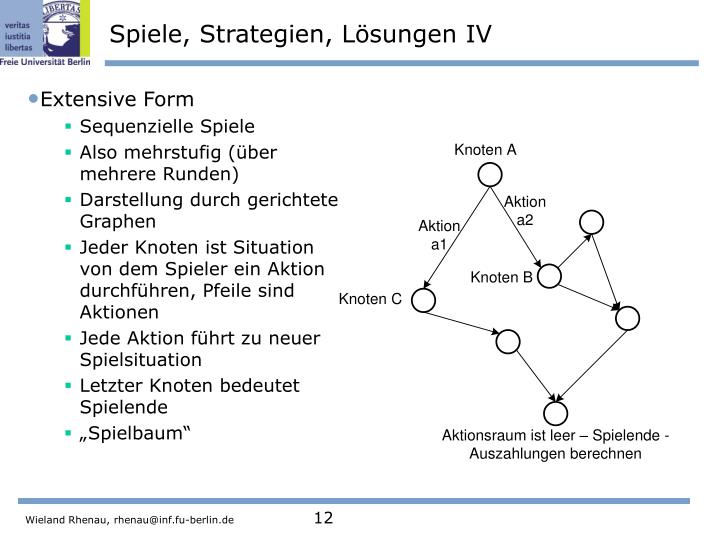 Spieltheorie Reine Strategie Spieltheorie Reine Strategie