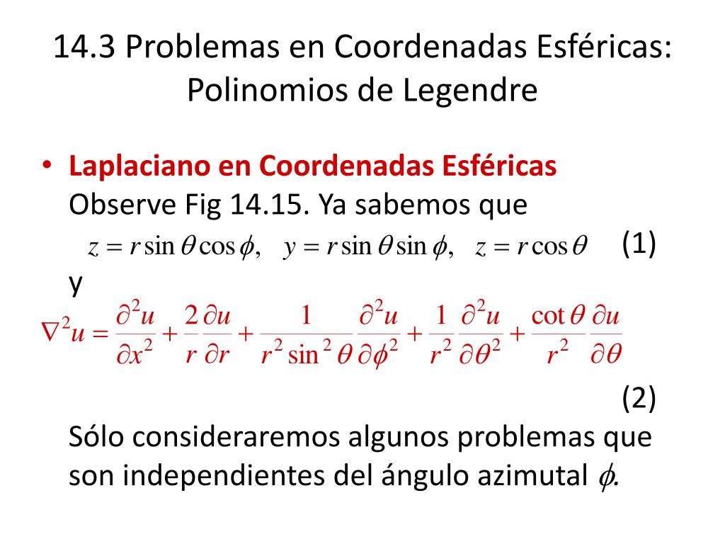 PPT - Problemas de Valores en la Frontera en Otros Sistemas Coordenados  PowerPoint Presentation - ID:670106
