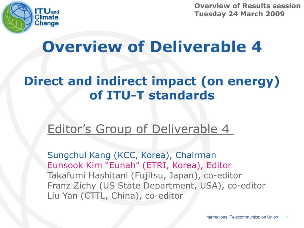 Ppt overview of deliverable 4 direct and indirect impact on energy