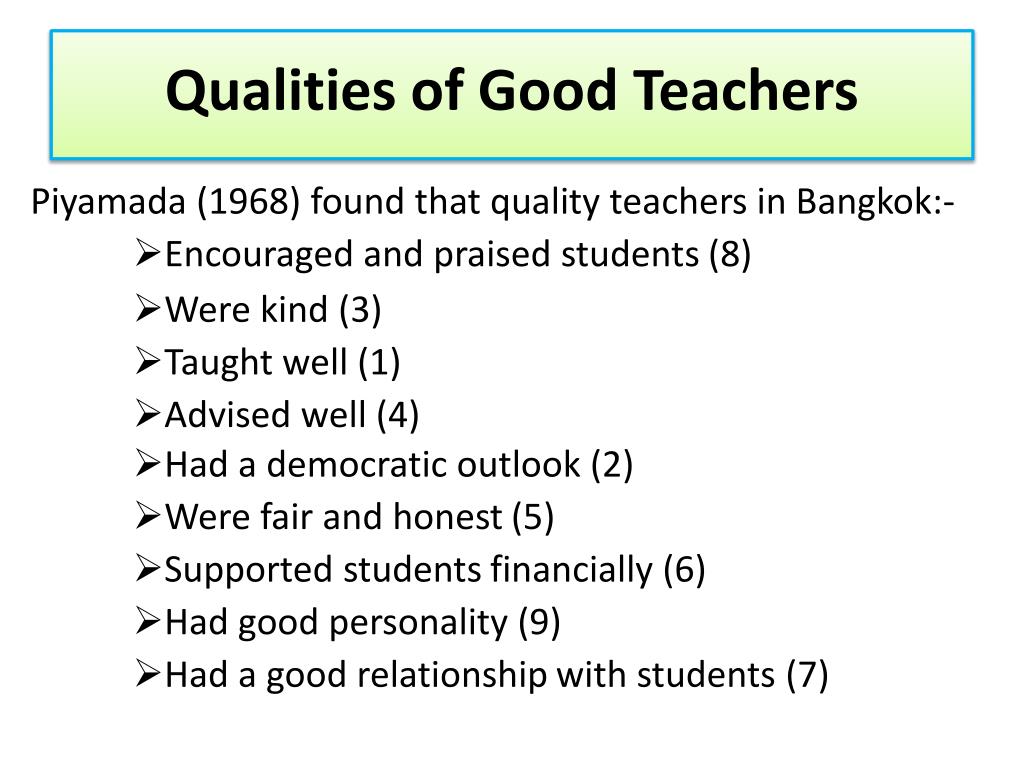 Teachers qualities
