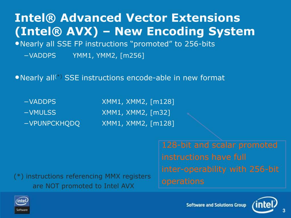 Intel extension. Advanced vector Extensions 2 (avx2).