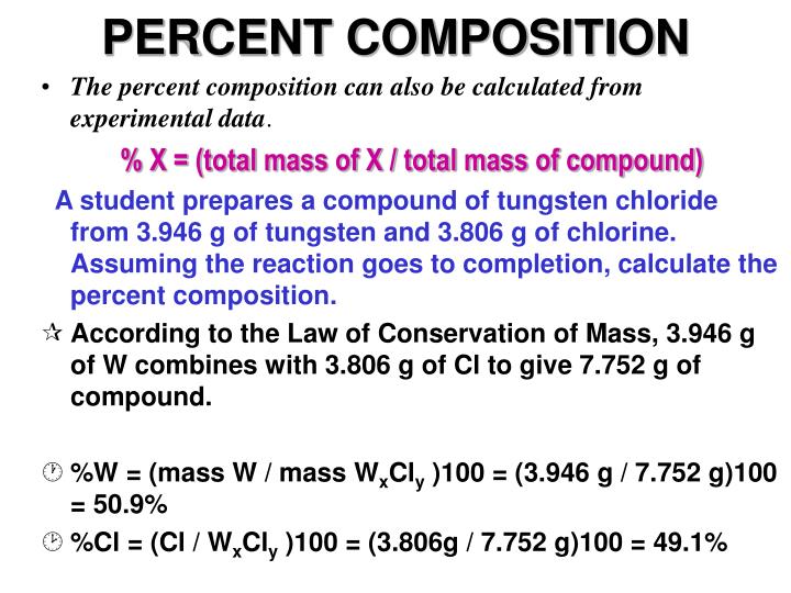 PPT PERCENT COMPOSITION PowerPoint Presentation ID671162