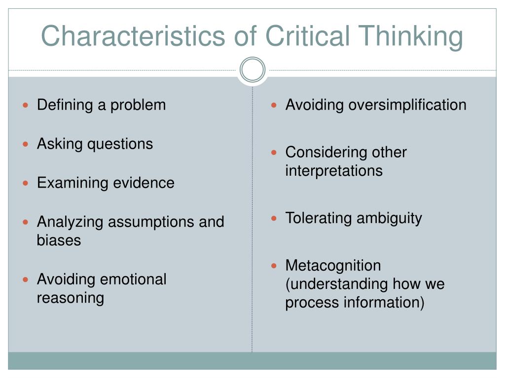 non critical thinking characteristics