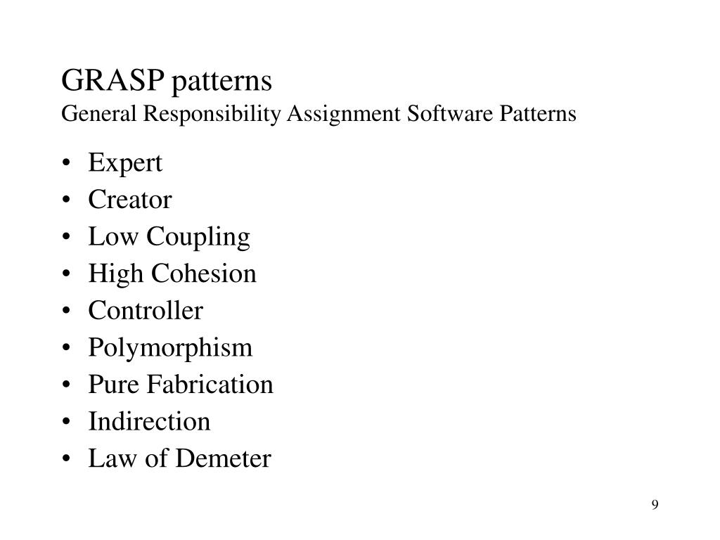 the general responsibility assignment software patterns