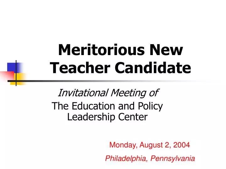 meritorious new teacher candidate n.