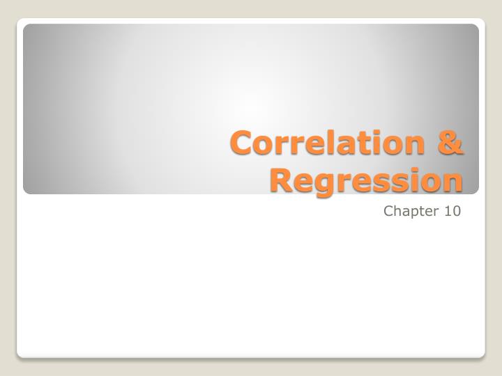 correlation regression n.
