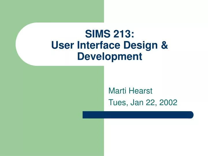 sims 213 user interface design development n.