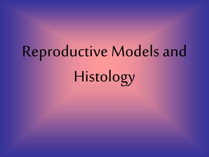 reproductive models and histology n.