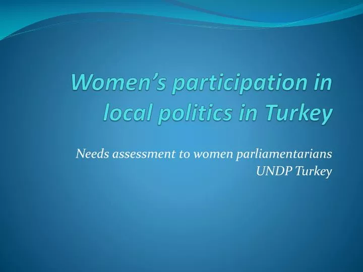 women s participation in local politics in turkey n.