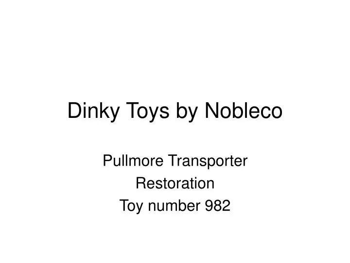 dinky toys by nobleco n.