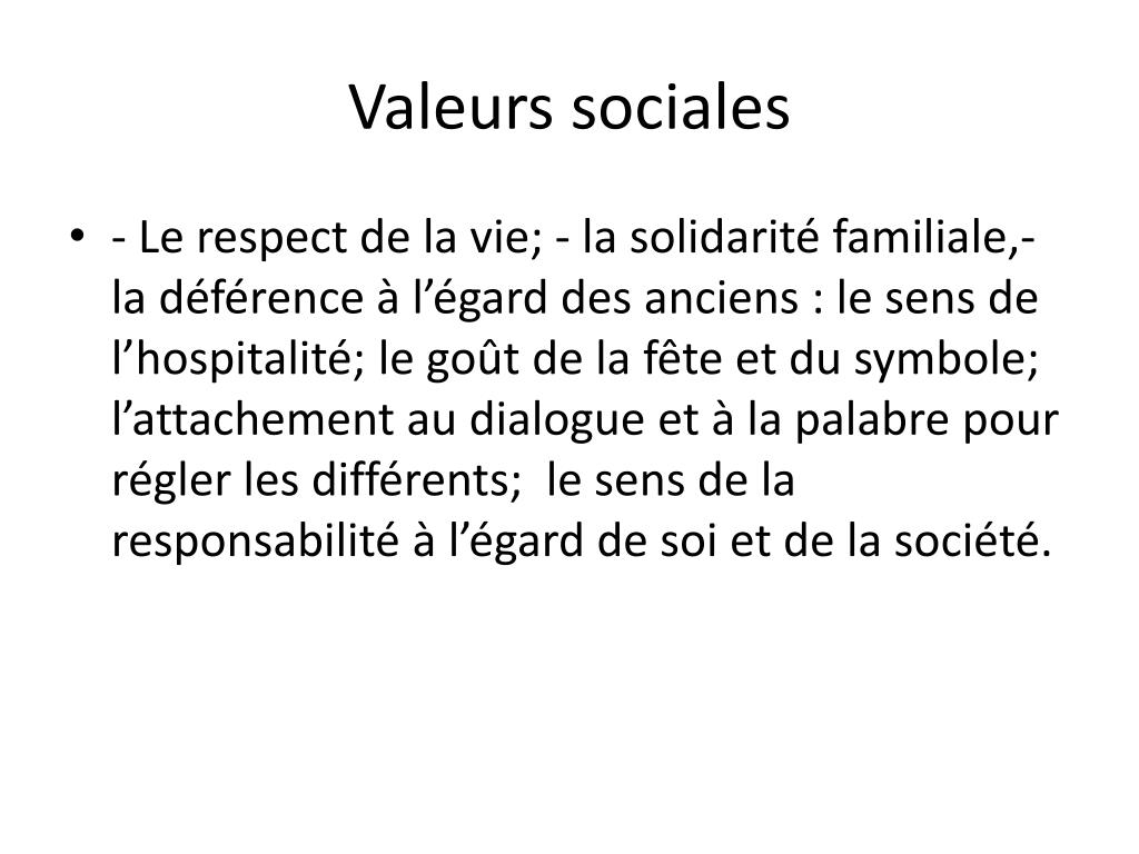 Qu'est-ce que les valeurs sociales