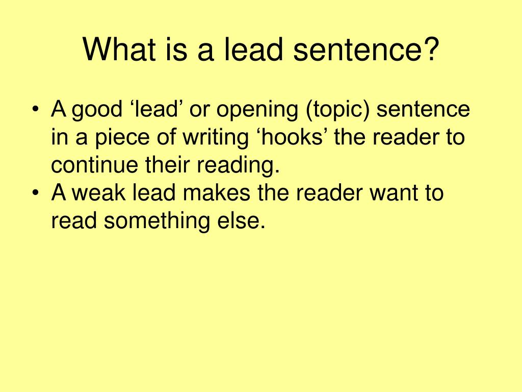 Lead Sentence Examples