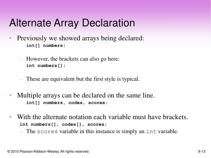 PPT - Chapter 8: Arrays and the ArrayList Class PowerPoint Presentation ...