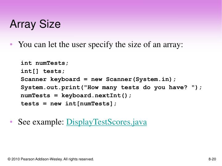 PPT - Chapter 8: Arrays and the ArrayList Class PowerPoint Presentation ...