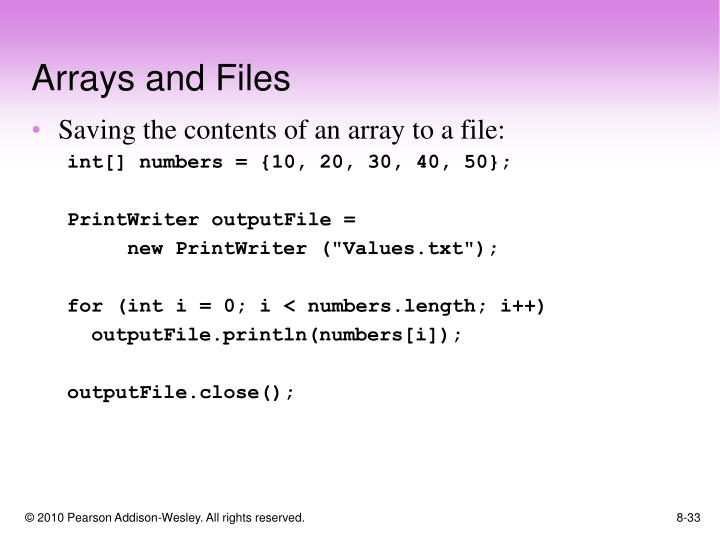 PPT - Chapter 8: Arrays and the ArrayList Class PowerPoint Presentation ...