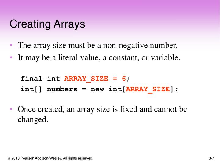 PPT - Chapter 8: Arrays and the ArrayList Class PowerPoint Presentation ...