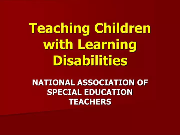 teaching children with learning disabilities n.