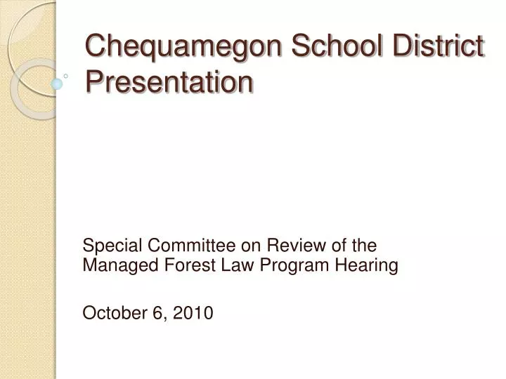 PPT Chequamegon School District Presentation PowerPoint Presentation