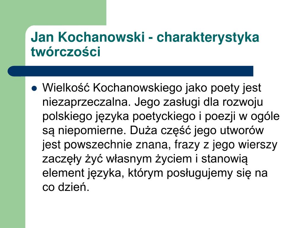 Jan Kochanowski Test Nowa Era PPT - Jan Kochanowski PowerPoint Presentation, free download - ID:674236