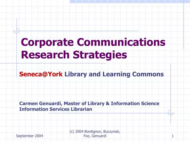 corporate communications research strategies n.