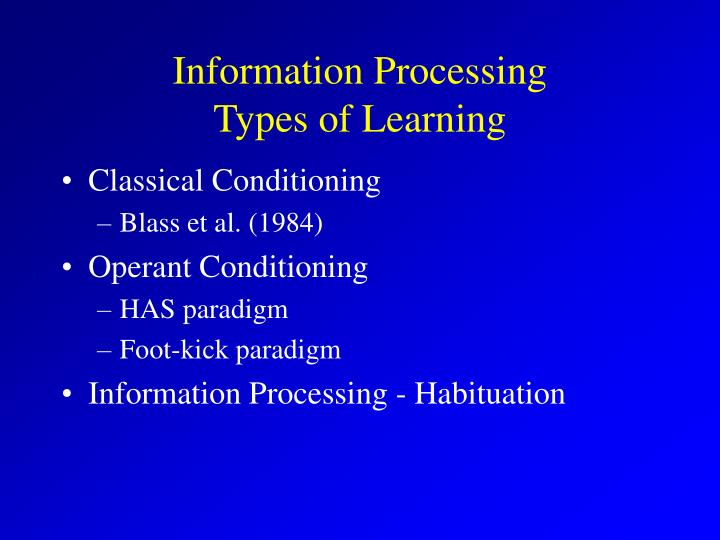 the learning type of classical conditioning the learning type of classical conditioning