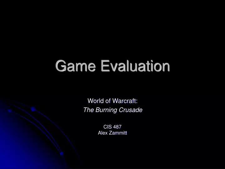 game evaluation n.