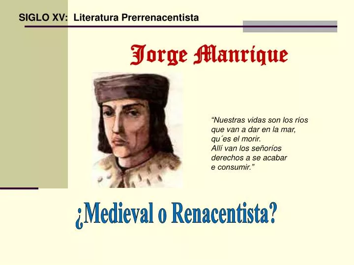 PPT - Jorge Manrique PowerPoint Presentation, free download - ID:675360