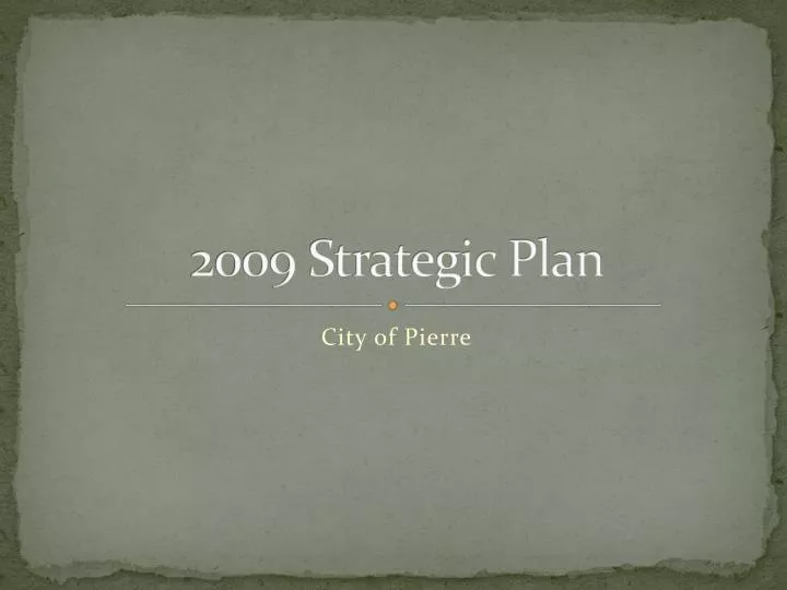 2009 strategic plan n.