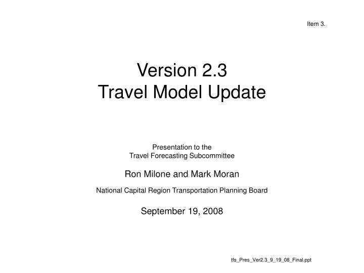 version 2 3 travel model update n.