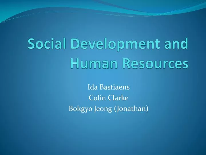 social development and human resources n.