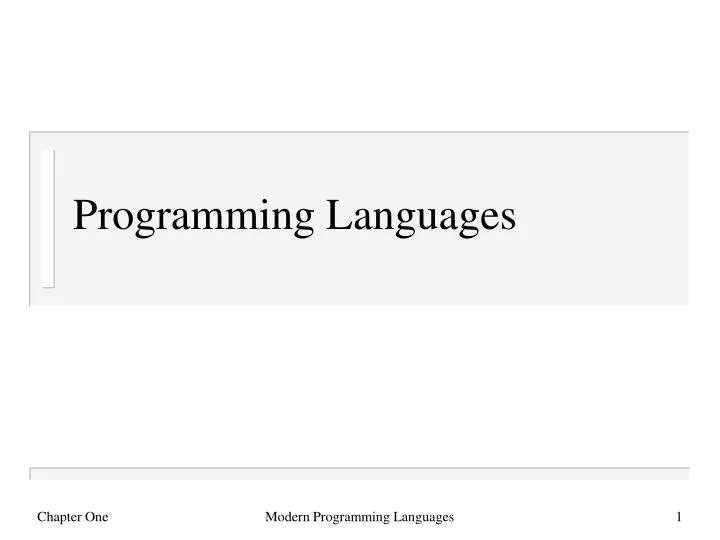 PPT - Programming Languages PowerPoint Presentation, free download - ID ...