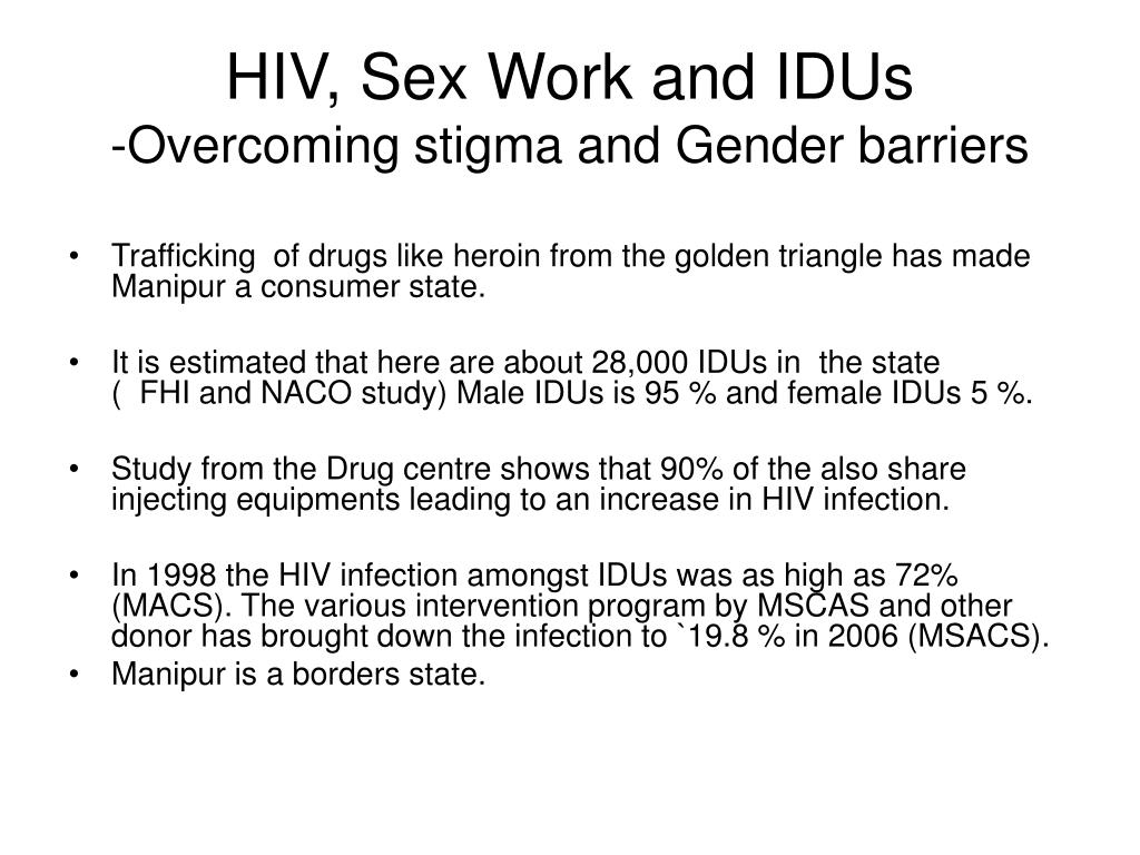 Ppt Hiv Sex Work And Idus Overcoming Stigma And Gender Barriers