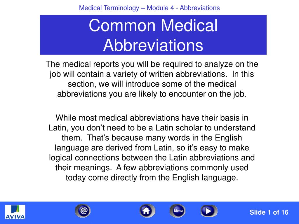 Ppt Common Medical Abbreviations Powerpoint Presentation Free Download Id