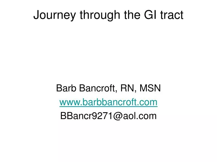 journey through the gi tract n.