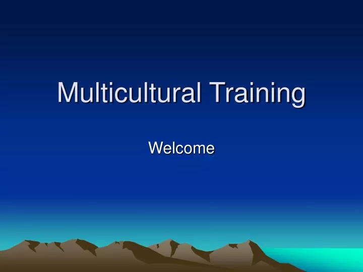 multicultural training n.