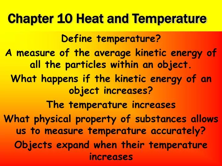 chapter 10 heat and temperature n.