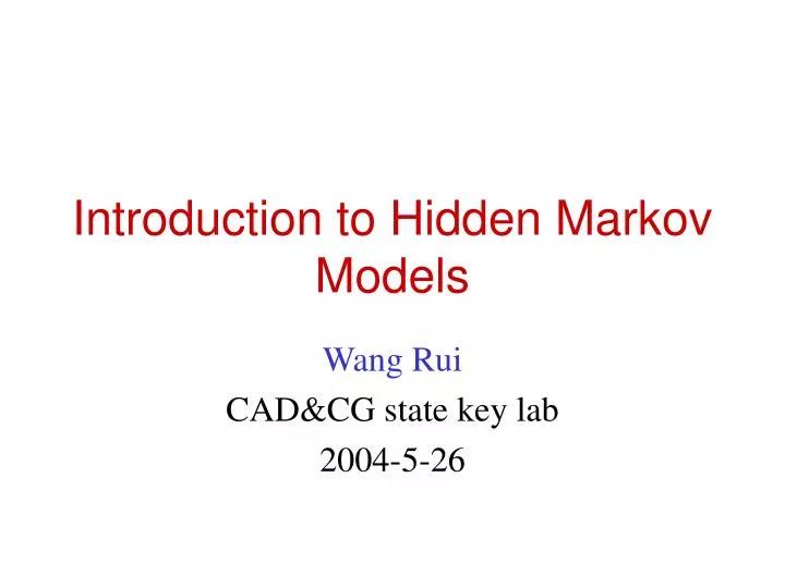 PPT - Introduction to Hidden Markov Models PowerPoint Presentation ...