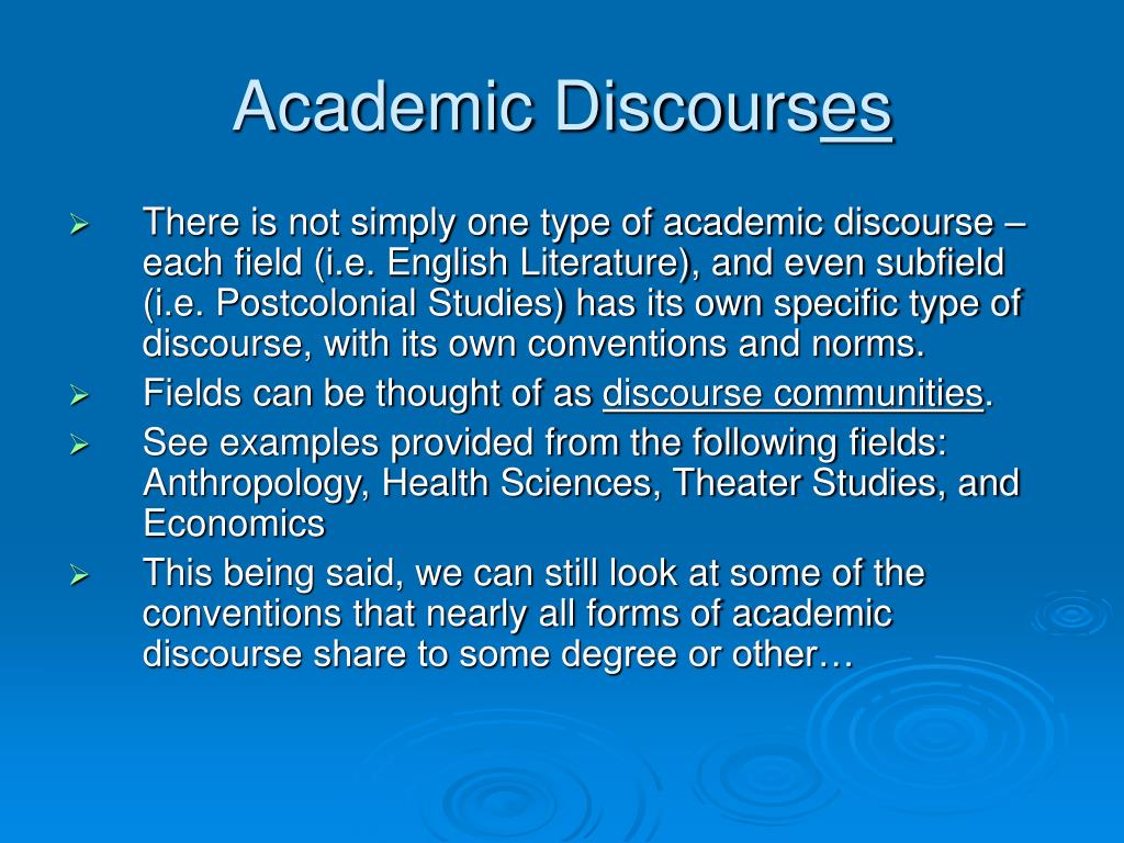 academic discourse tasks