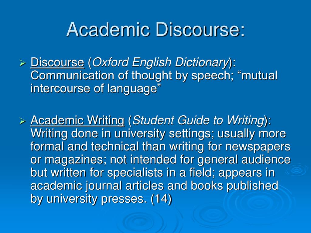what is academic discourse essay