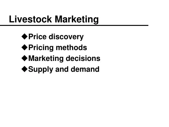 livestock marketing n.