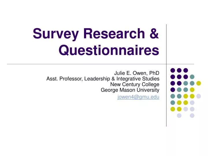 survey research questionnaires n.