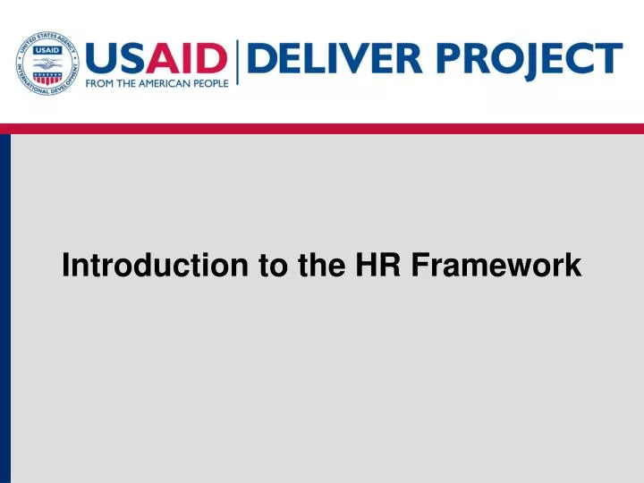 introduction to the hr framework n.