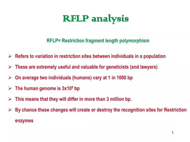 restriction fragment length polymorphism