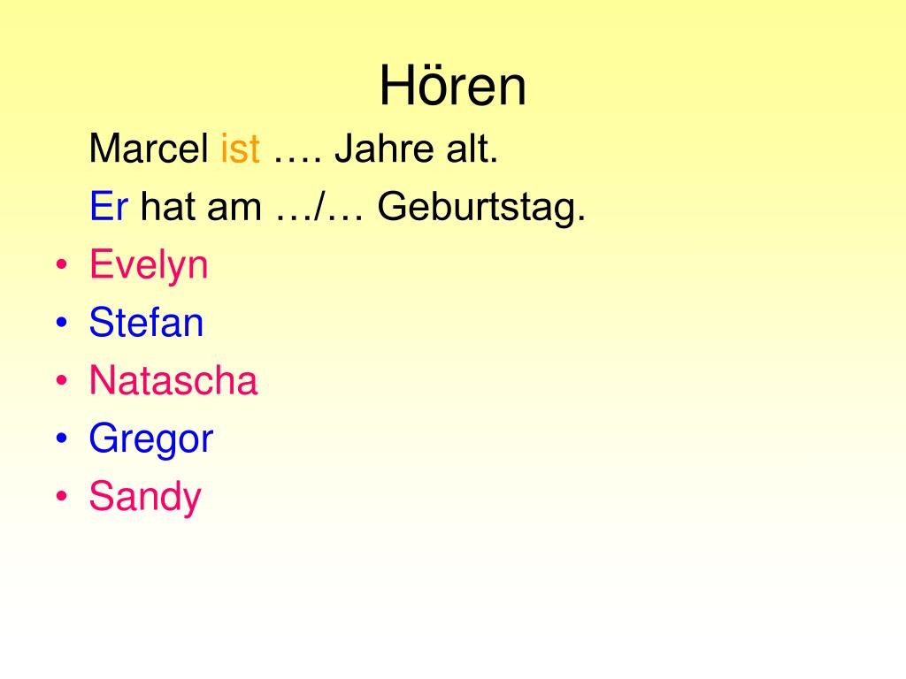 PPT - Wann hast du Geburtstag? PowerPoint Presentation, free download - ID:681589